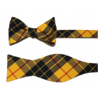 Yellow & Black Tartan Plaid Cummerbund & Bow Tie